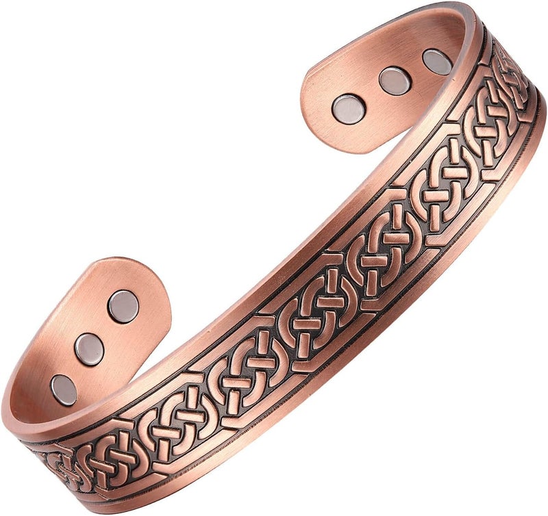 Fashtour Store Copper Bracelet for Men and Women, 99.99% Pure Copper Cuff Bangle, 3500 Gauss Magnetic, Adjustable Jewelry Gifts - Image 1